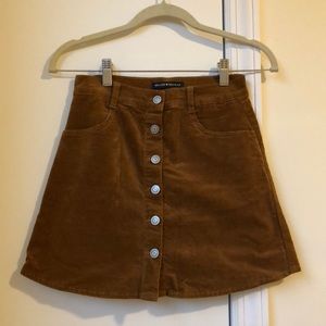 Brandy Melville Tan Velvet Skirt